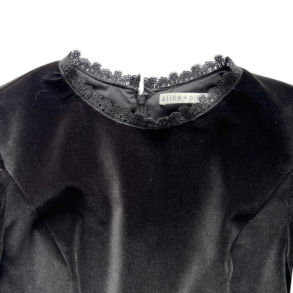 Alice + Olivia Doloris Velvet Bell Sleeve Dress | 2 - Picture 9 of 13